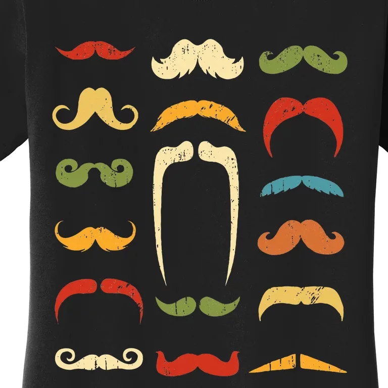 Funny Mustache Styles Retro Hipster Mustache Women's T-Shirt