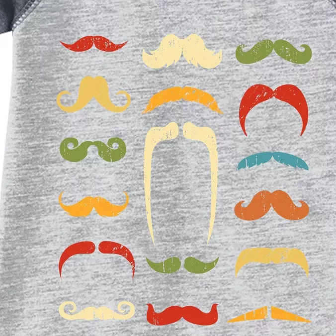 Funny Mustache Styles Retro Hipster Mustache Infant Baby Jersey Bodysuit