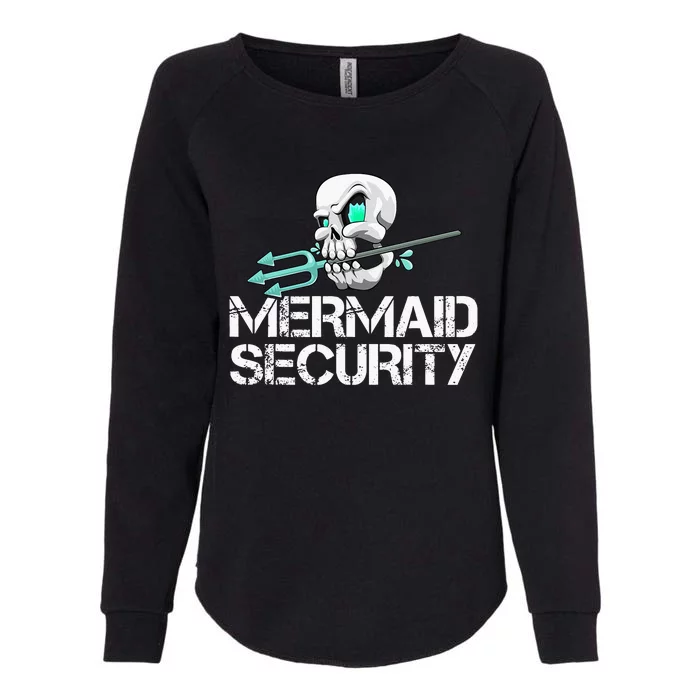 funny Mermaid Security Pirate Skull Swim Womens California Wash Sweatshirt