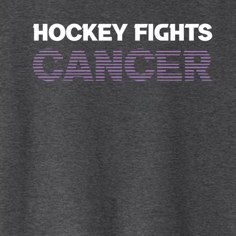 Family Member Support Hockey Fights Cancer Awareness Women's Crop Top Tee