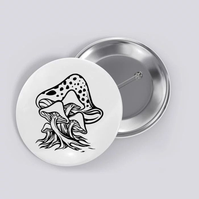 Fungus Mushrooms Silhouette Button