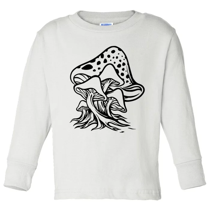 Fungus Mushrooms Silhouette Toddler Long Sleeve Shirt