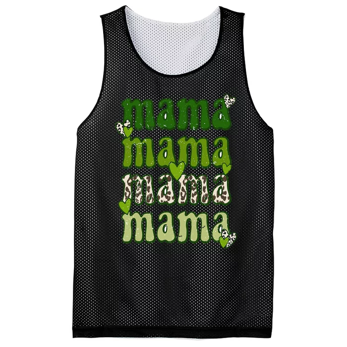 Funny Mama Shamrock Wo Irish st patricks day Mesh Reversible Basketball Jersey Tank