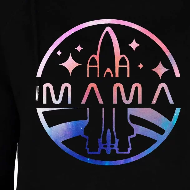 Funny Mama Space Astronaut Rocket Birthday Party Womens Funnel Neck Pullover Hood