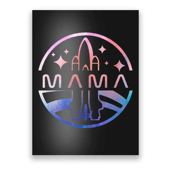 Funny Mama Space Astronaut Rocket Birthday Party Poster