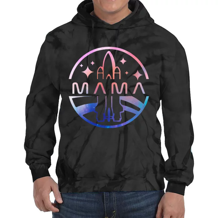 Funny Mama Space Astronaut Rocket Birthday Party Tie Dye Hoodie