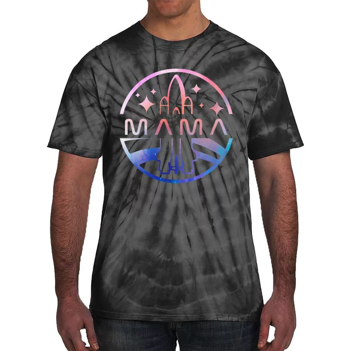 Funny Mama Space Astronaut Rocket Birthday Party Tie-Dye T-Shirt