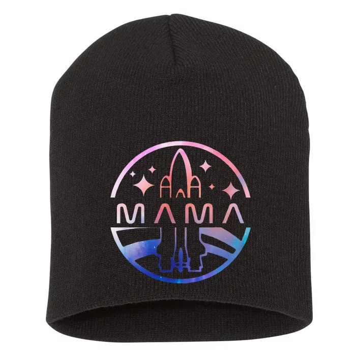 Funny Mama Space Astronaut Rocket Birthday Party Short Acrylic Beanie