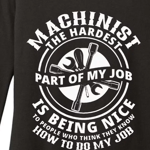 Funny Machinist Sarcastic Machine Operator Womens CVC Long Sleeve Shirt