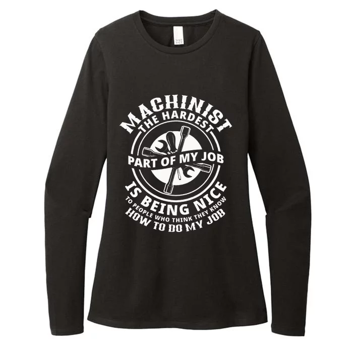 Funny Machinist Sarcastic Machine Operator Womens CVC Long Sleeve Shirt