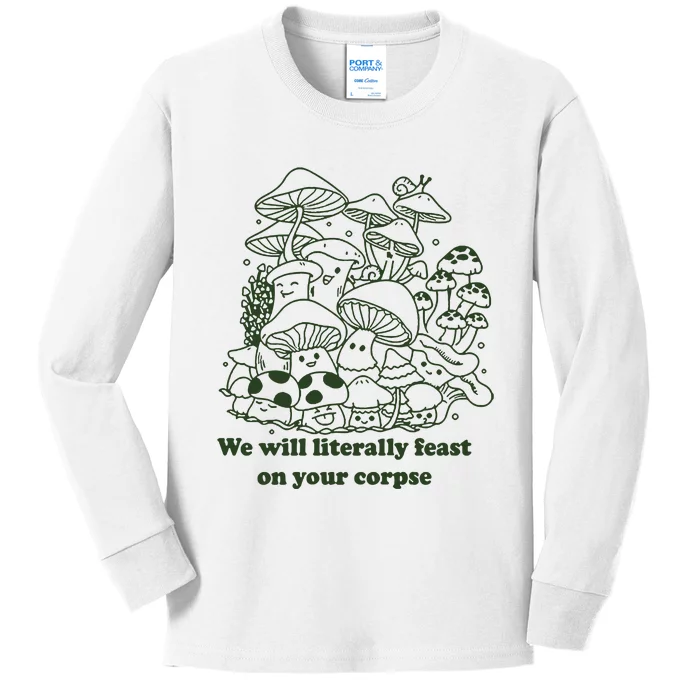 Funny Mushroom Shirts Gift Idea For Fungi Lover Kids Long Sleeve Shirt