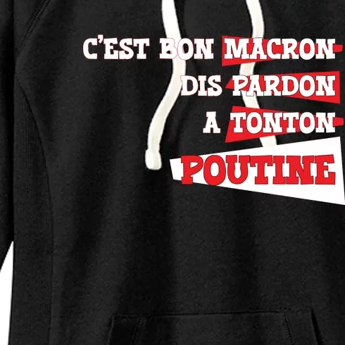 Funny Macron | Say Sorry To Putine Women's Fleece Hoodie