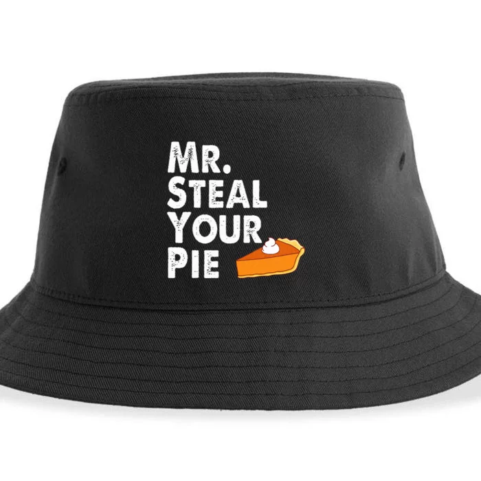 Funny Mr Steal Your Pie Thanksgiving Sustainable Bucket Hat