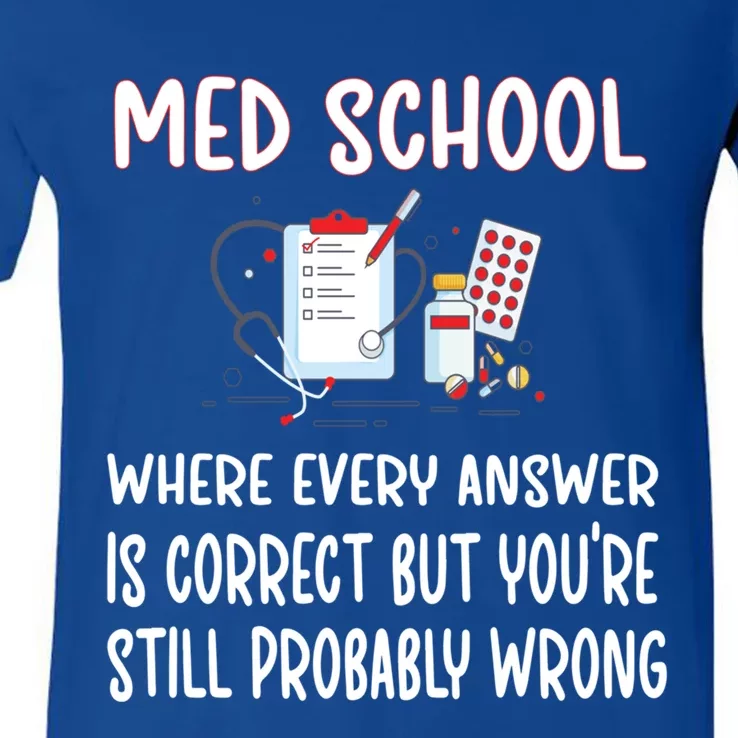 Funny Med School Future Doctor Medical School Student Funny Gift V-Neck T-Shirt