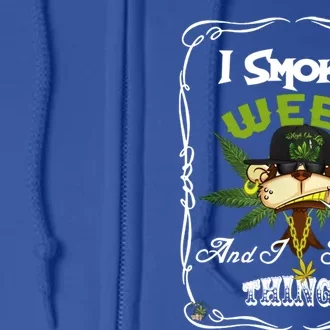 Funny Monkey Smoke Weed Great Gift Full Zip Hoodie