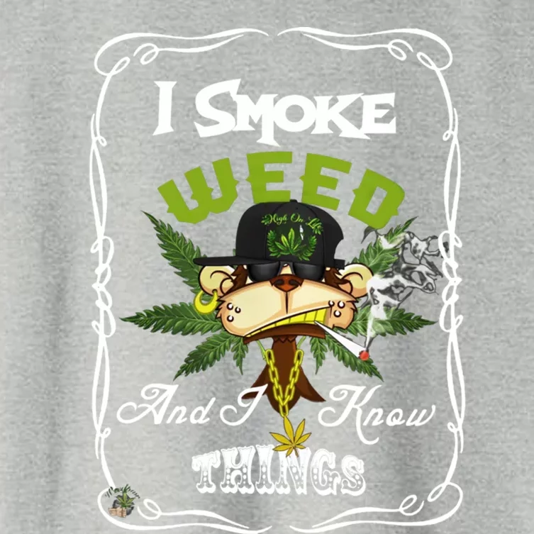 Funny Monkey Smoke Weed Great Gift Women's Crop Top Tee