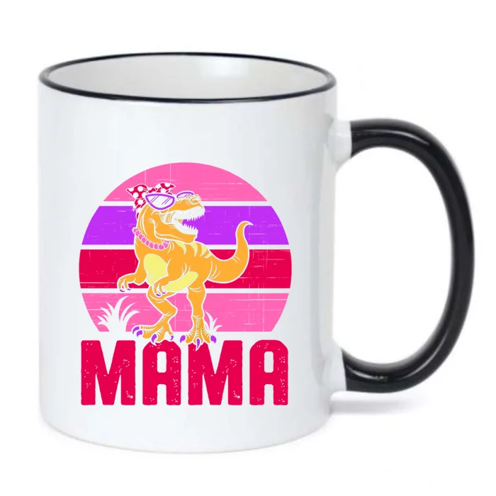 Funny Mama Saurus T Rex Dinosaur MotherS Day Gift Black Color Changing Mug