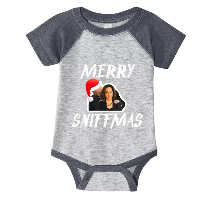 Funny Merry Sniffmas Christmas Anti Biden Quote Anti Biden Infant Baby Jersey Bodysuit