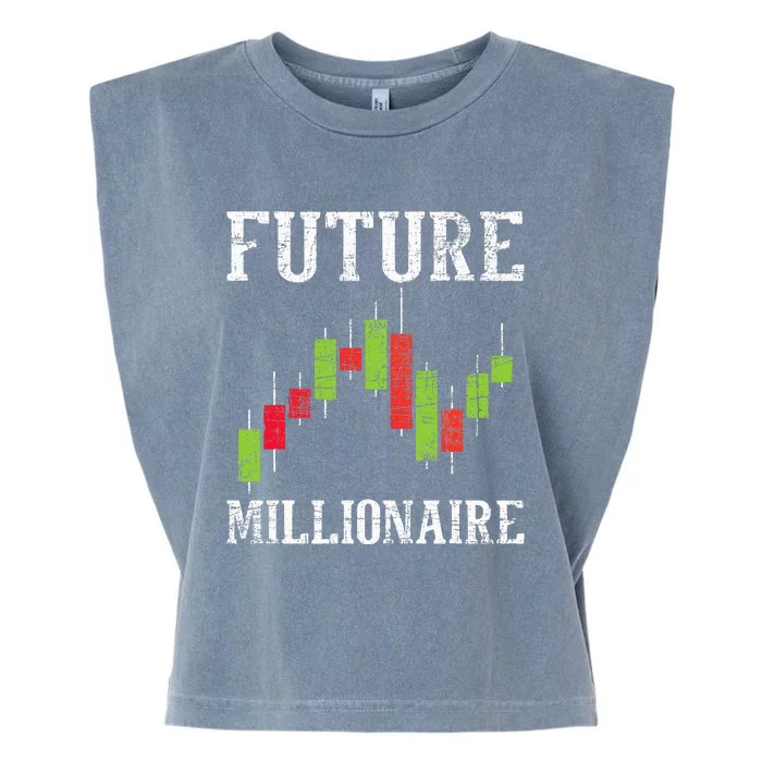 Future Millionaire Stock Exchange Day Trader Day Trading Garment-Dyed Women's Muscle Tee