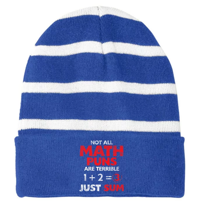 Funny Math Saying Equation Math Joke Cool Gift Striped Beanie with Solid Band