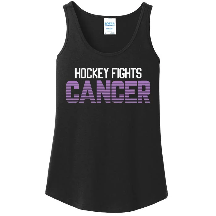 Family Member Support Hockey Fights Cancer Awareness Ladies Essential Tank