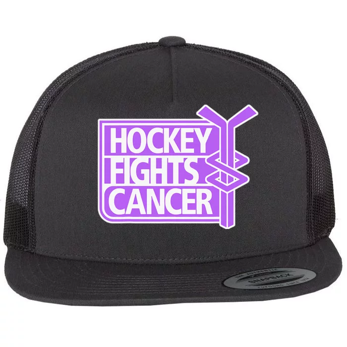 Family Member Support Hockey Fights Cancer Awareness Flat Bill Trucker Hat