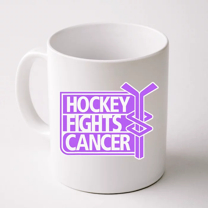 Family Member Support Hockey Fights Cancer Awareness Front & Back Coffee Mug