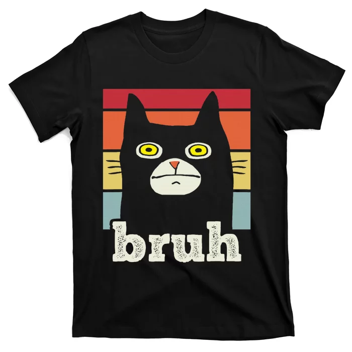 Funny Meme Saying Bruh With Cat Greetings T-Shirt