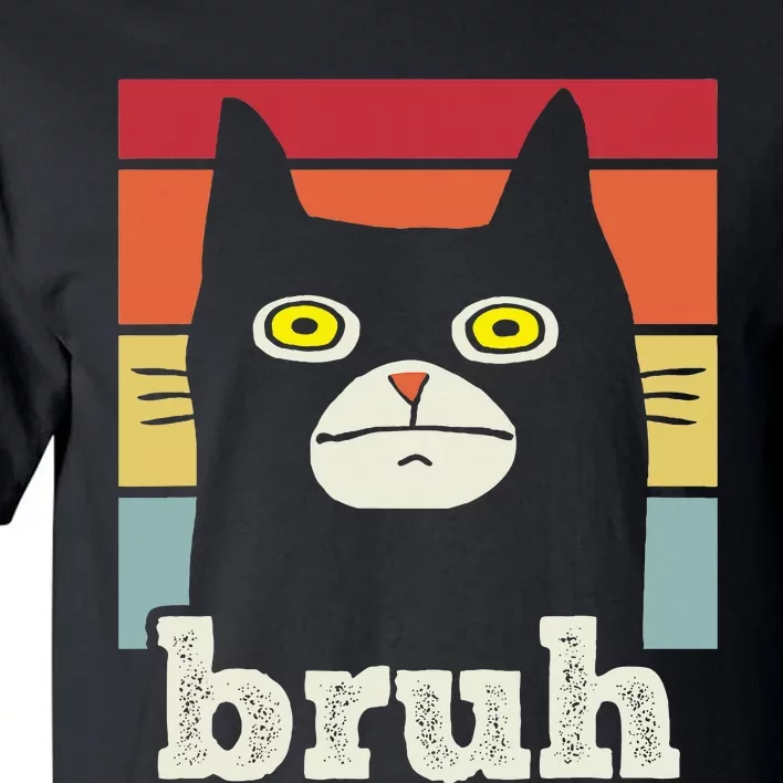 Funny Meme Saying Bruh With Cat Greetings Tall T-Shirt