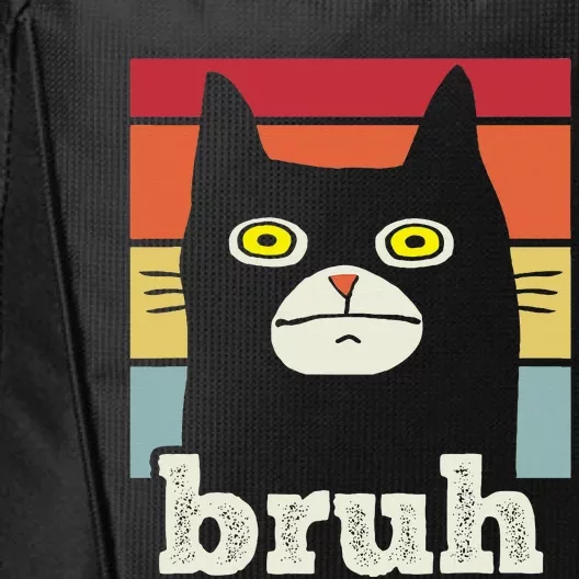 Funny Meme Saying Bruh With Cat Greetings City Backpack