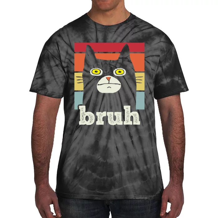 Funny Meme Saying Bruh With Cat Greetings Tie-Dye T-Shirt