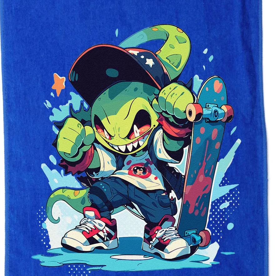 Funny Monster Skateboard Cute Cartoon Comic Halloween Retro Platinum Collection Golf Towel