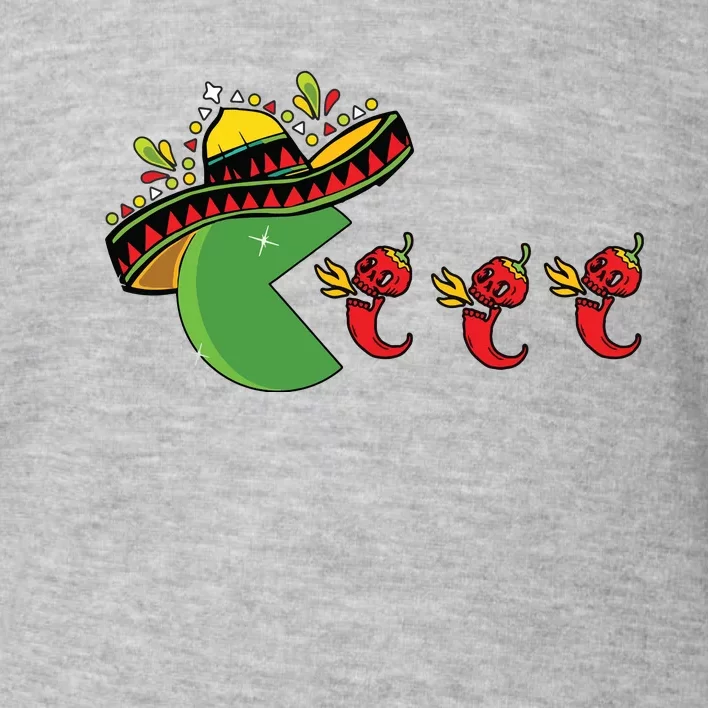 Fun Mexican Sombrero Eating Hot Pepper Skulls Cinco De Mayo Toddler Sweatshirt