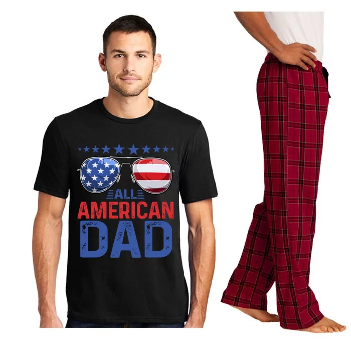 Family Matching Sunglusses All American Dad 4th Of July Usa Cute Gift Pajama Set