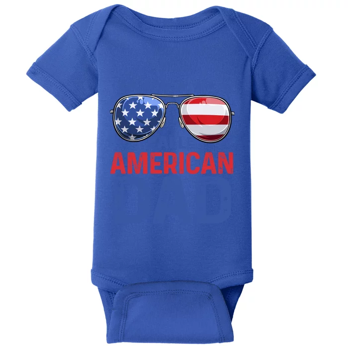 Family Matching Sunglusses All American Dad 4th Of July Usa Cute Gift Baby Bodysuit