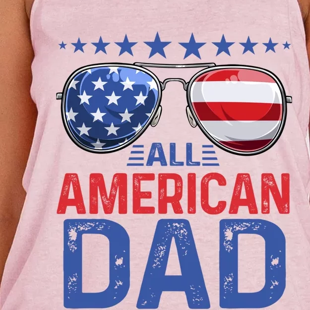 Family Matching Sunglusses All American Dad 4th Of July Usa Cute Gift Women's Knotted Racerback Tank