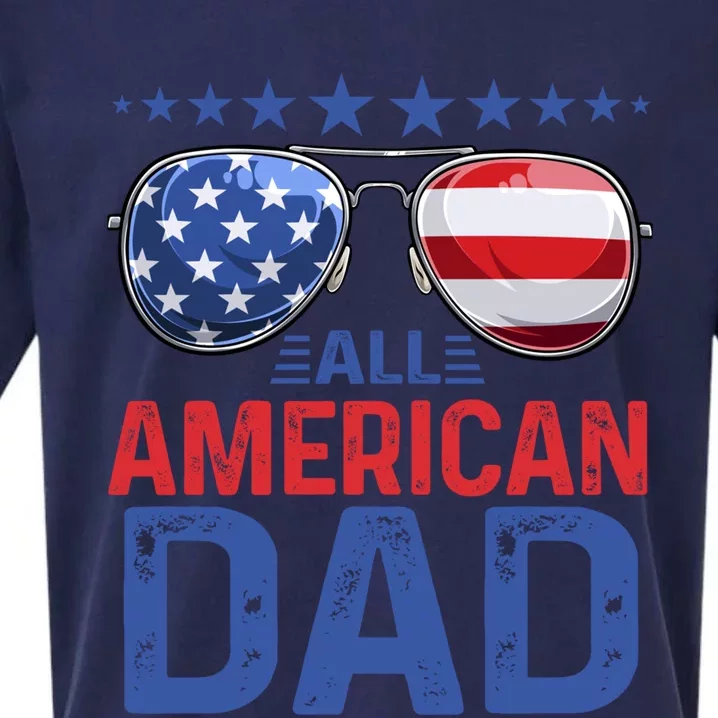 Family Matching Sunglusses All American Dad 4th Of July Usa Cute Gift Sueded Cloud Jersey T-Shirt