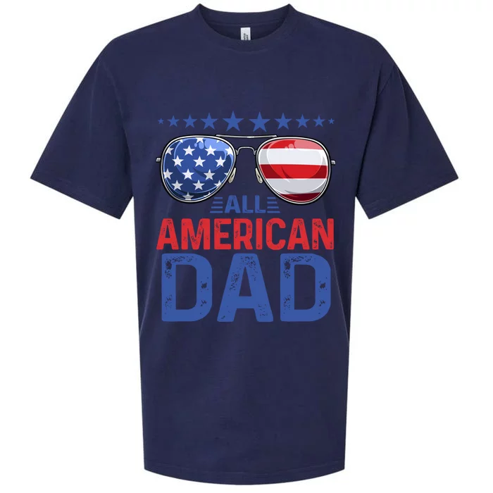 Family Matching Sunglusses All American Dad 4th Of July Usa Cute Gift Sueded Cloud Jersey T-Shirt