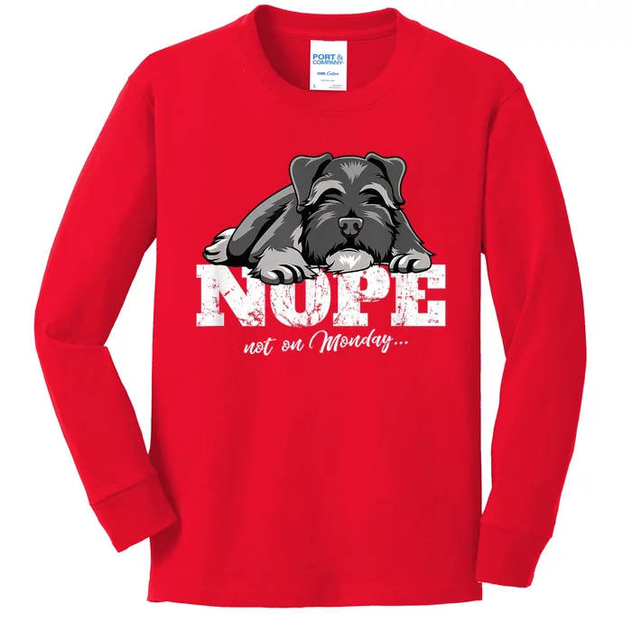 Funny Miniature Schnauzer Dog Gift Schnauzer Nope Breed Gift Kids Long Sleeve Shirt