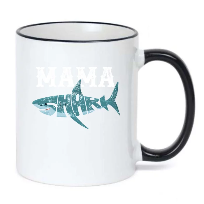 Funny Mama Shark Family Matching Shark Lover Ocean Animal Gift Black Color Changing Mug