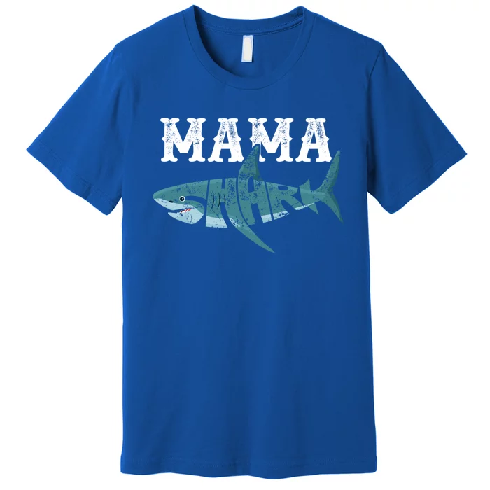 Funny Mama Shark Family Matching Shark Lover Ocean Animal Gift Premium T-Shirt