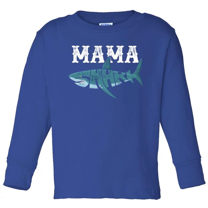 Funny Mama Shark Family Matching Shark Lover Ocean Animal Gift Toddler Long Sleeve Shirt