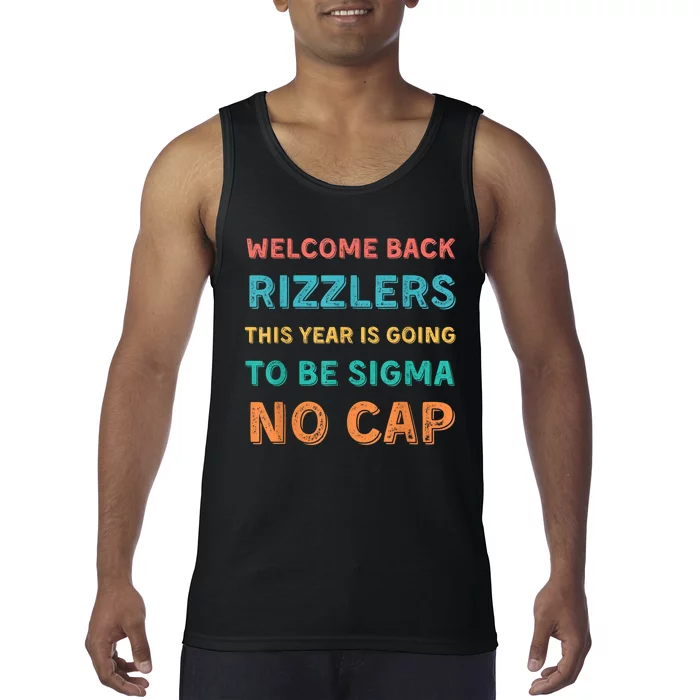 Funny Middle School Teacher Back To School Gen Alpha Slang Tank Top