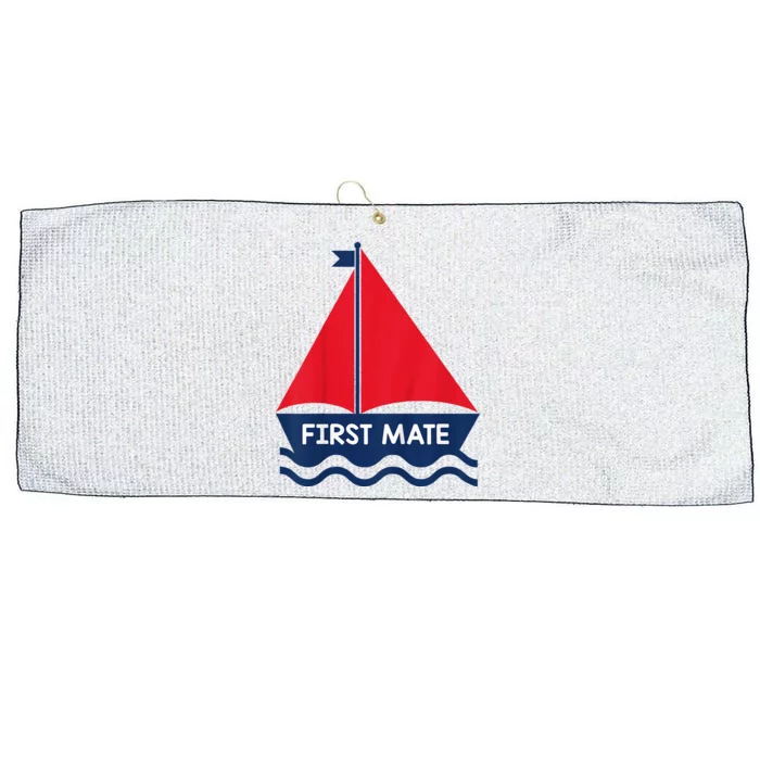 First Mate Sailing Boat Large Microfiber Waffle Golf Towel