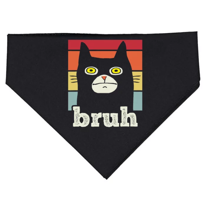 Funny Meme Saying Bruh With Cat Greetings Teens USA-Made Doggie Bandana