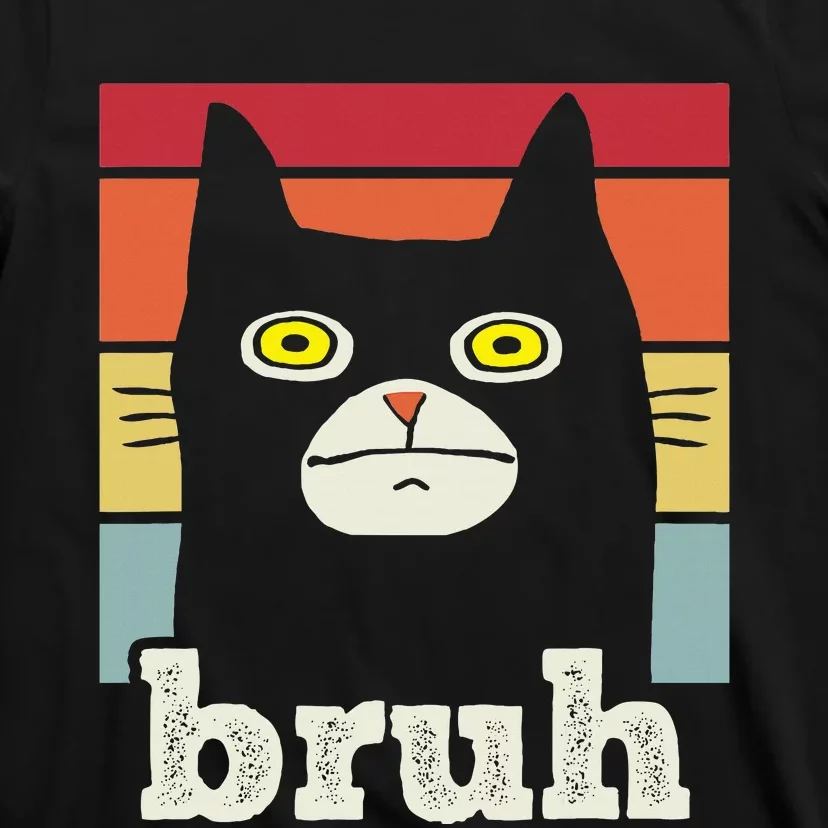 Funny Meme Saying Bruh With Cat Greetings Teens T-Shirt