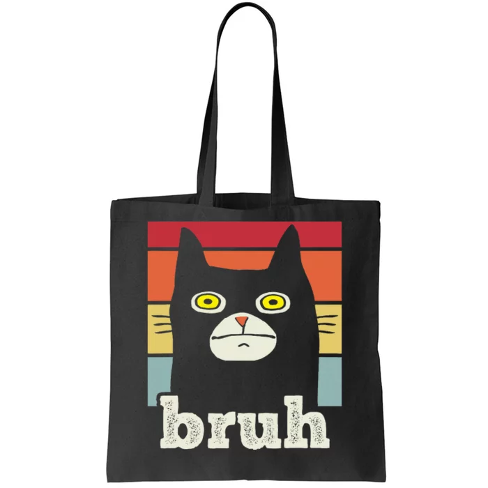 Funny Meme Saying Bruh With Cat Greetings Teens Tote Bag