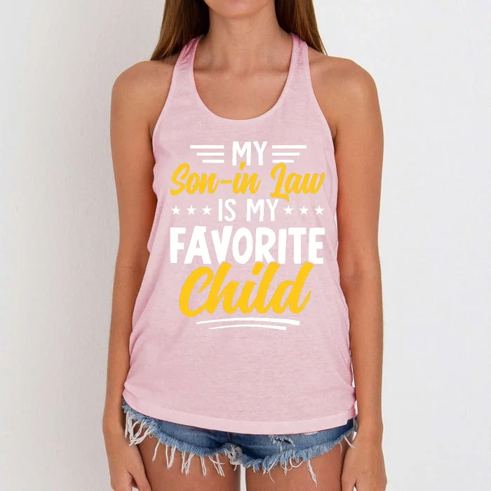 Funny My Son In Law Is My Favorite Child From Mother In Law Women's Knotted Racerback Tank