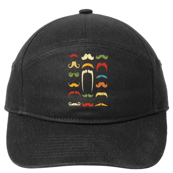 Funny Mustache Styles  Vintage Retro Hipster Mustache 7-Panel Snapback Hat