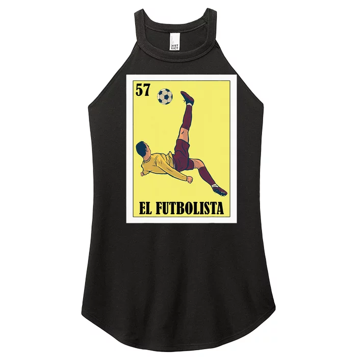 Funny Mexican Soccer Design El Futbolista Women’s Perfect Tri Rocker Tank